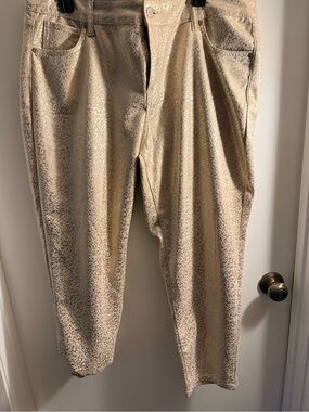 Time and Tru Metallic Gold Corduroy Pants